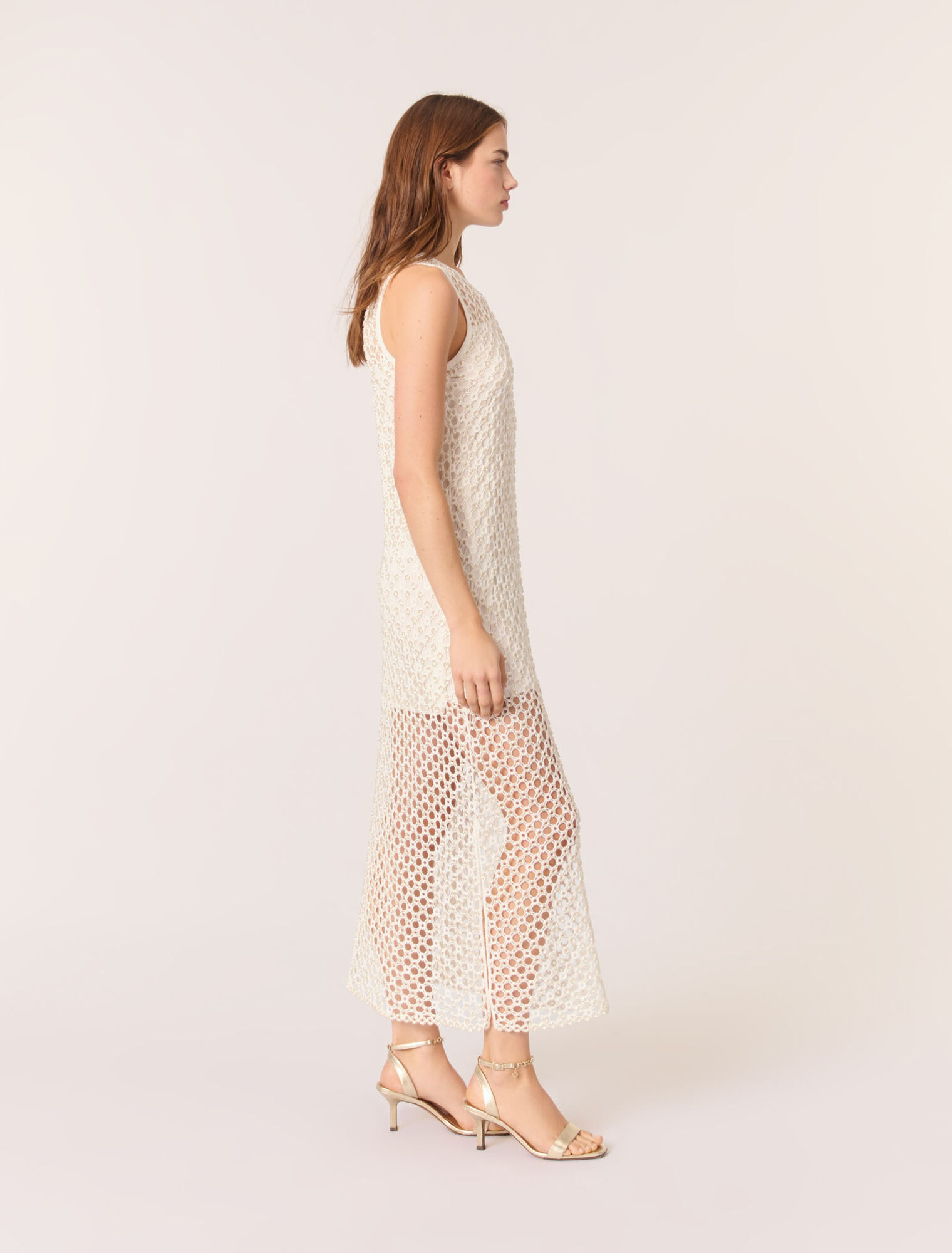 Langes Kleid aus Guipure-Spitze