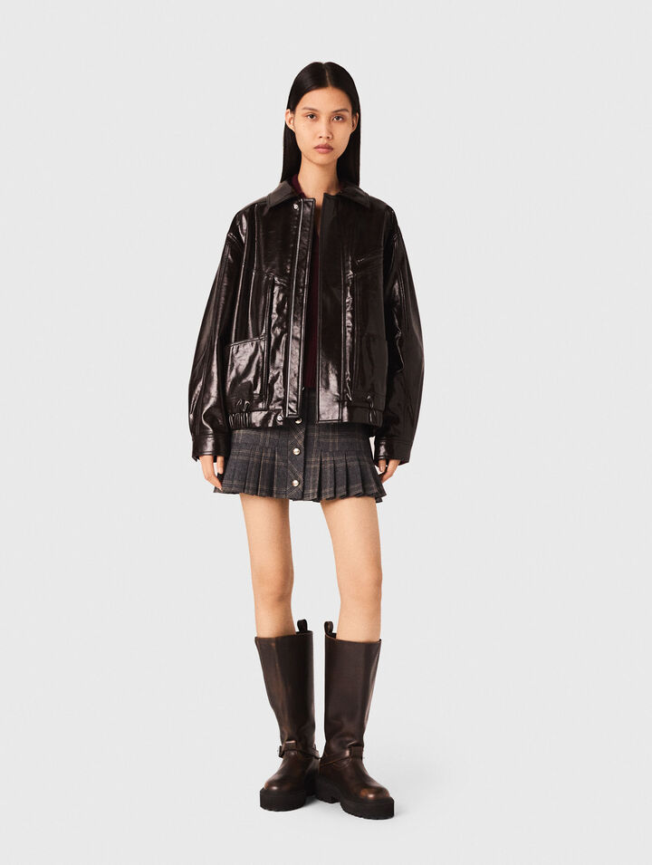 Jacke aus Kunstleder in Craquelé-Optik
