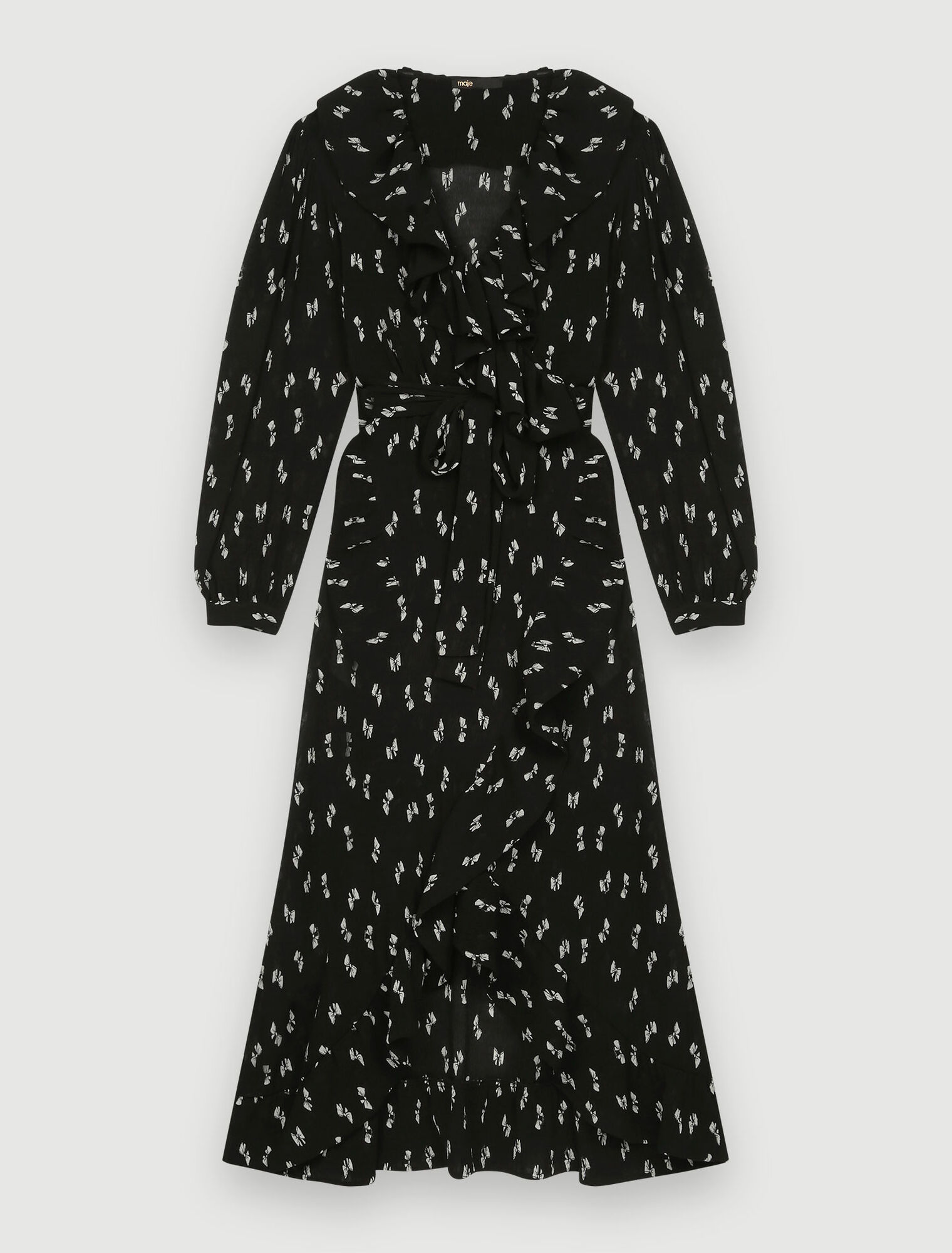 Langes Kleid mit Volants