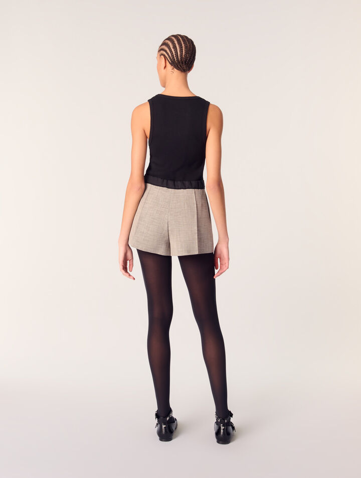 Anzugshorts mit Abnähern