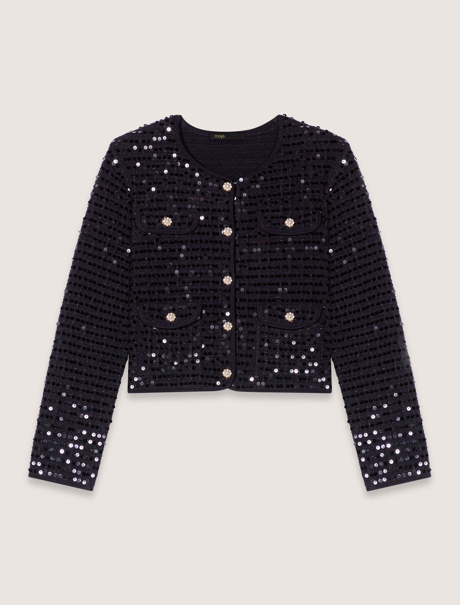 Kurzer Cardigan mit Pailletten