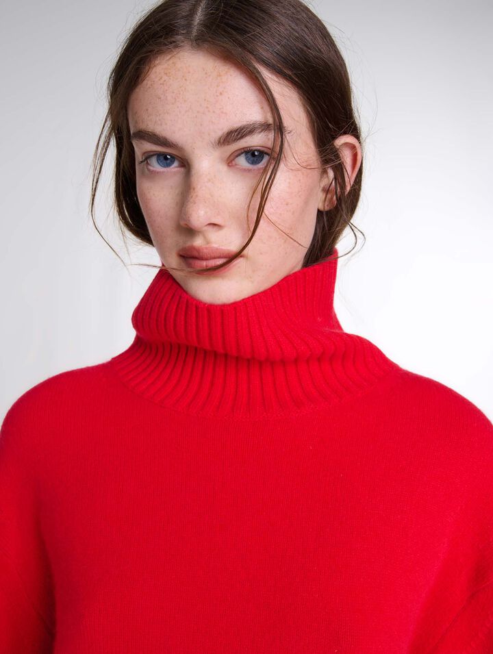 Kaschmirpullover mit Stehkragen