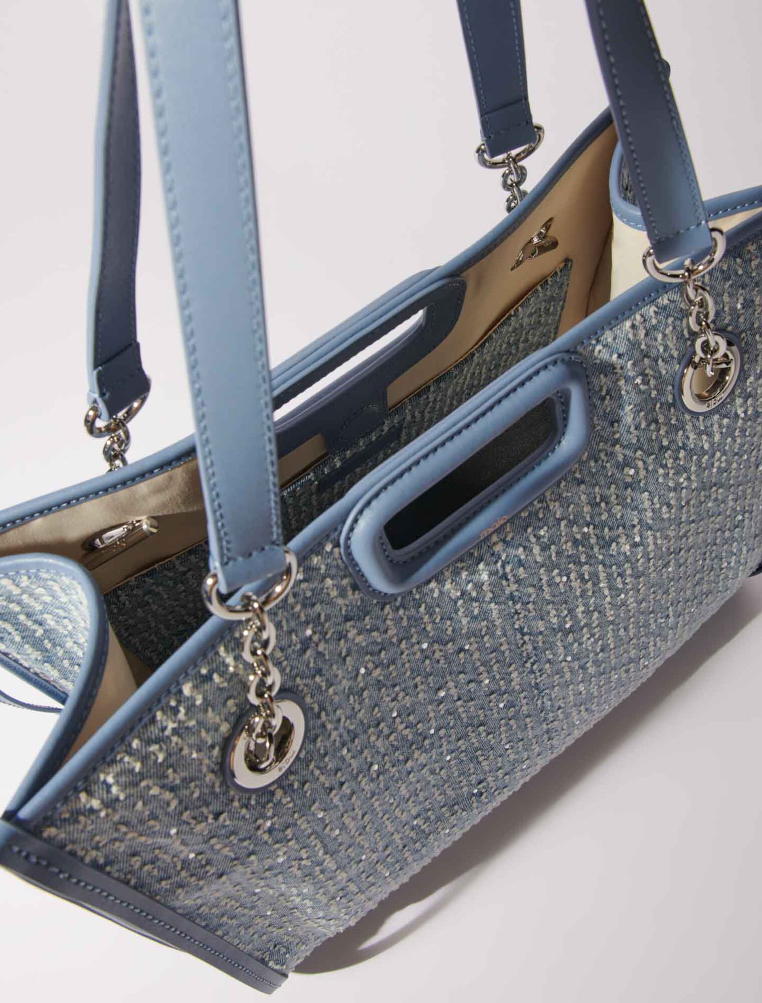 Tragetasche aus Denim und Strass
