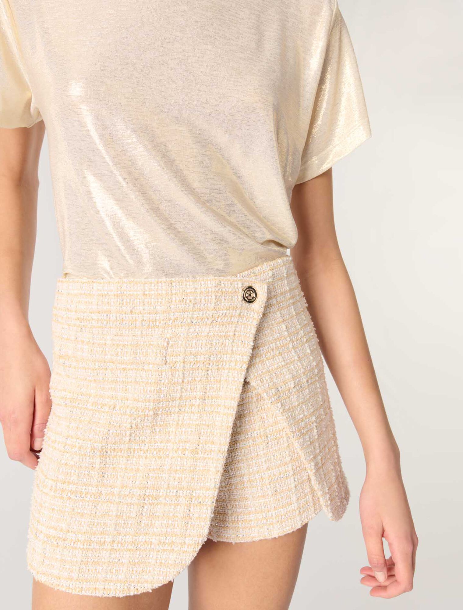 Trompe-l'Oeil-Shorts aus Tweed