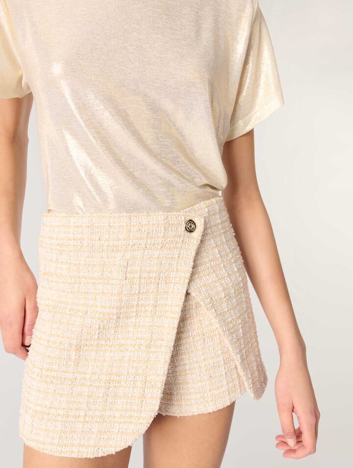 Trompe-l'Oeil-Shorts aus Tweed