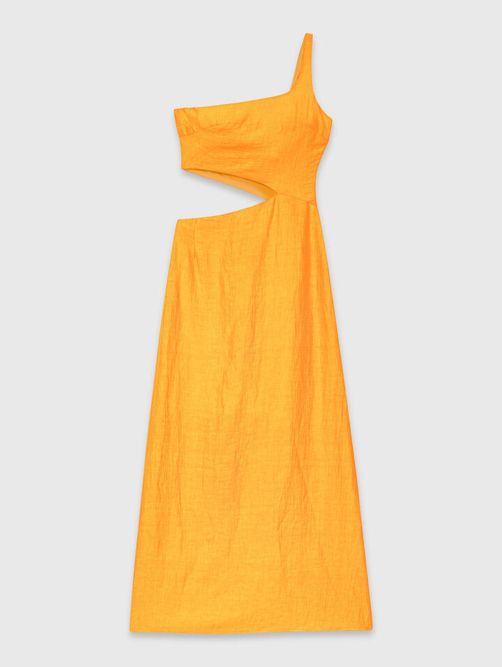 Asymmetrisches Leinen-Mix-Kleid