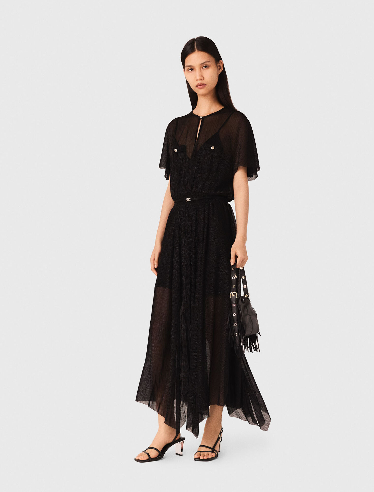 Langes metallisches Kleid