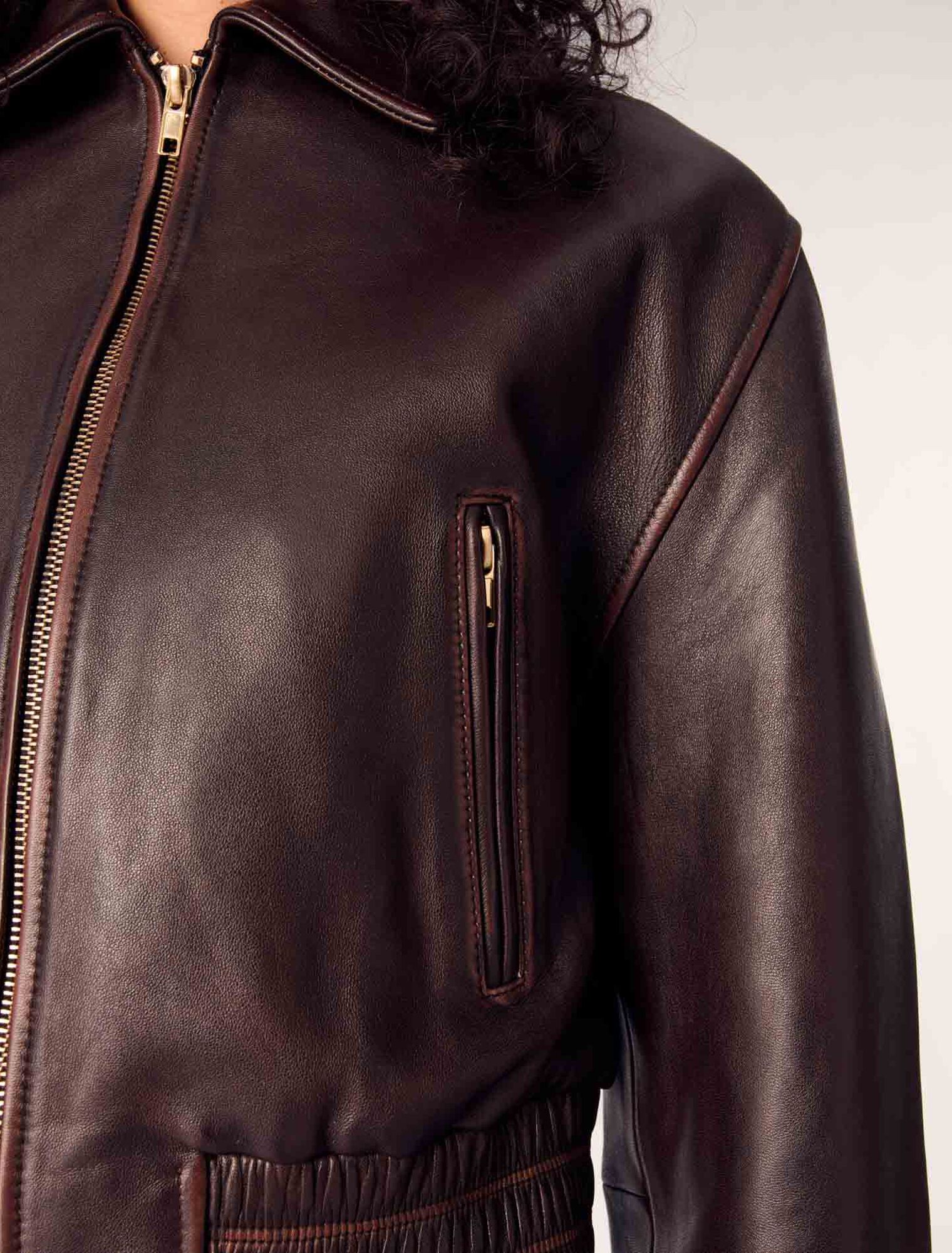 Jacke aus Leder im Vintage-Look