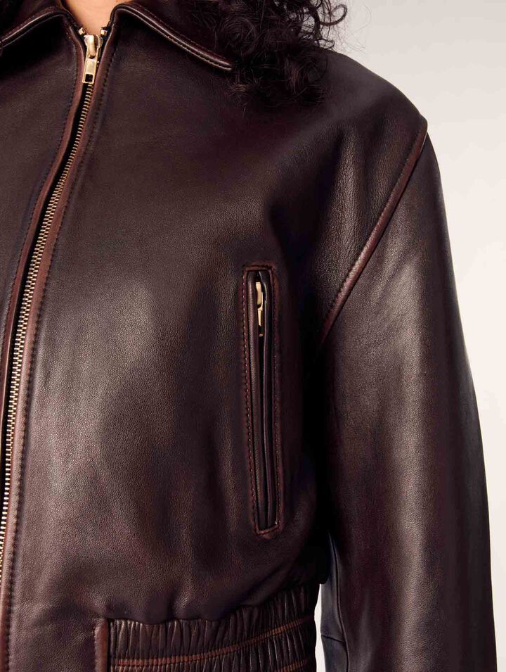 Jacke aus Leder im Vintage-Look