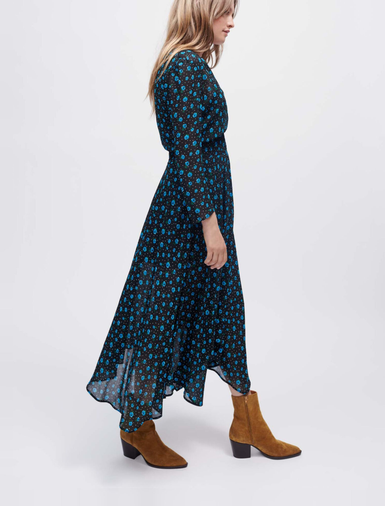 Chiffonkleid mit Leopardendruck