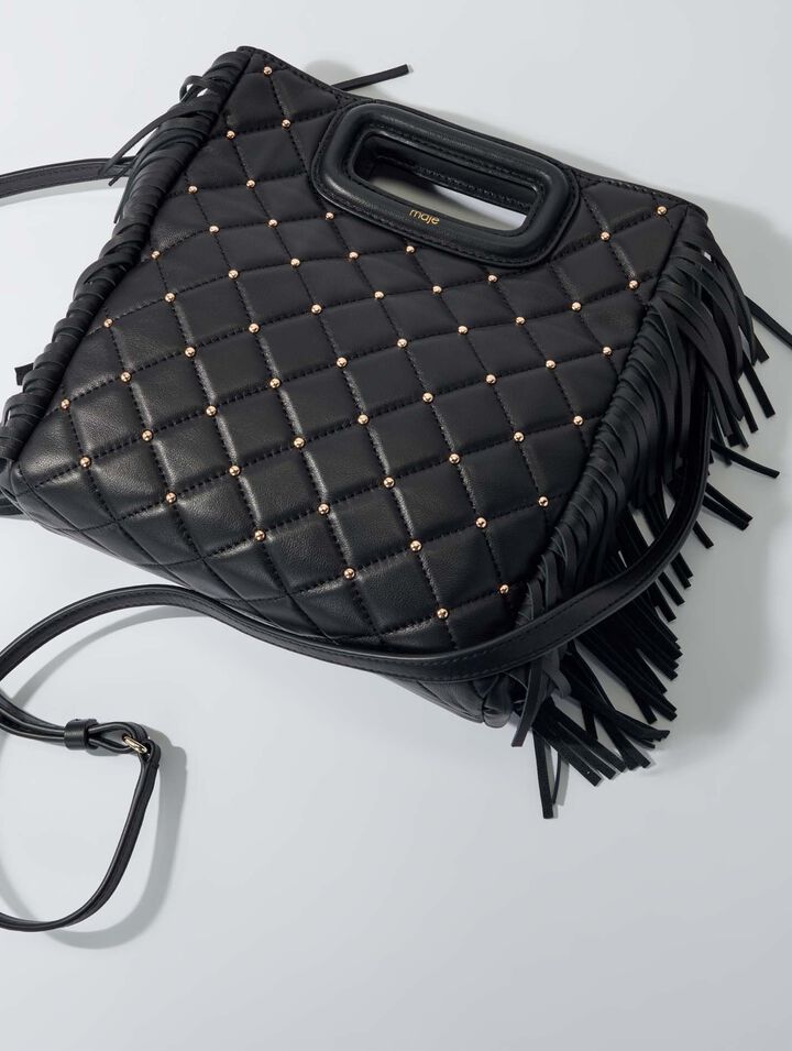 M-Tasche aus Leder mit Nieten