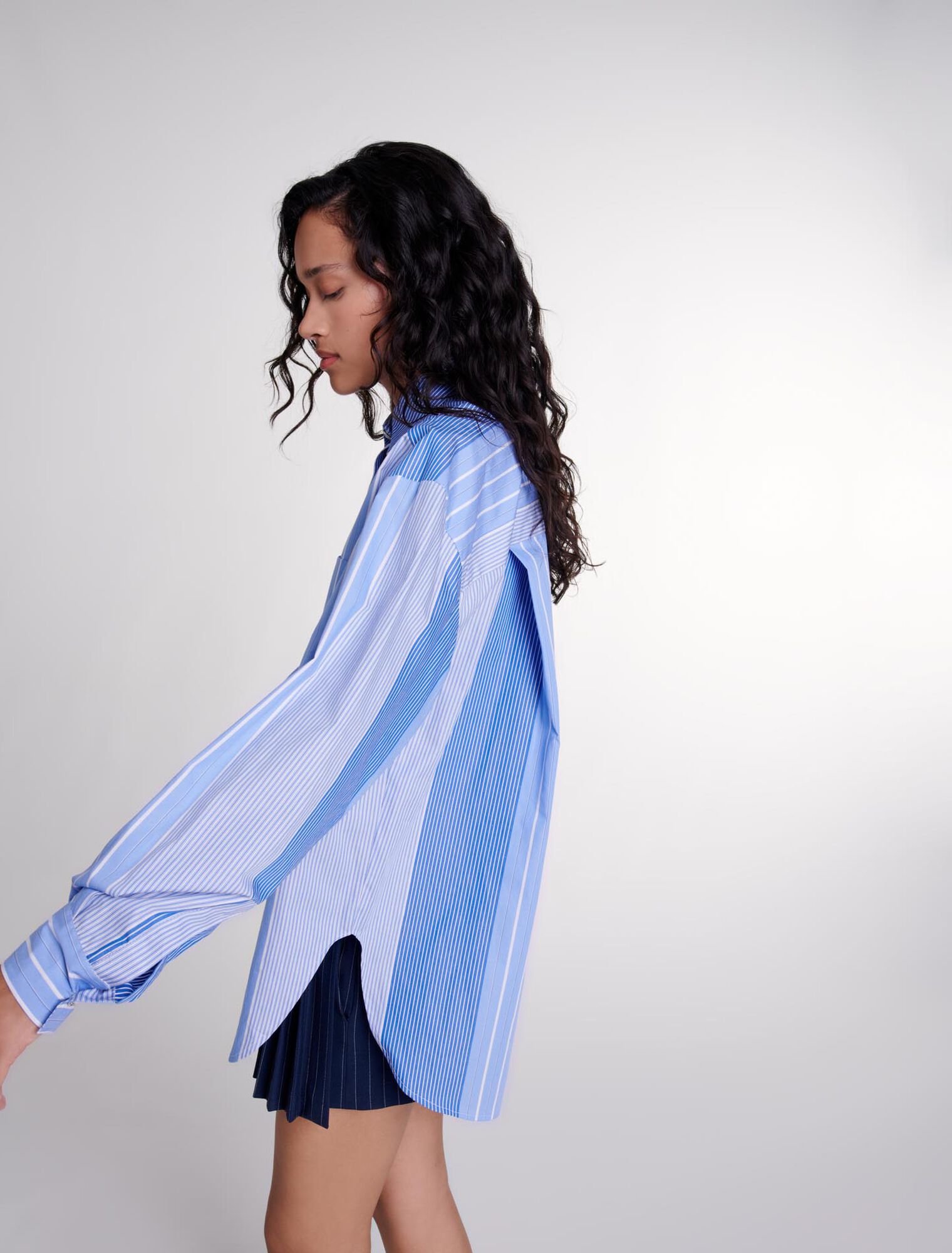 Gestreiftes Patchwork-Hemd 