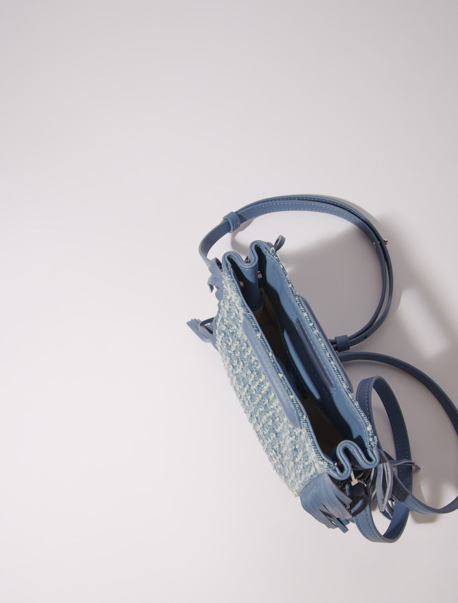 Tasche M mini aus Denim und Strass