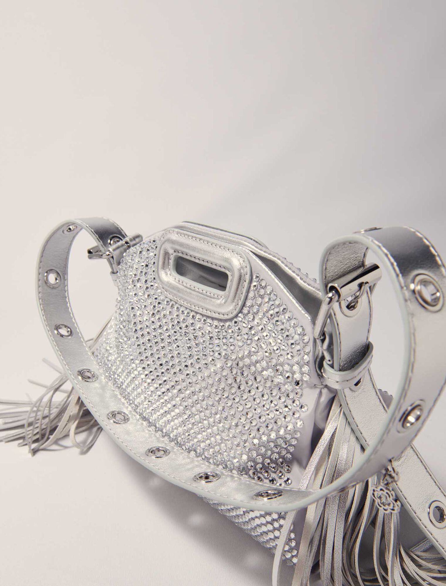 Tasche Miss M Mini Metall, Strass