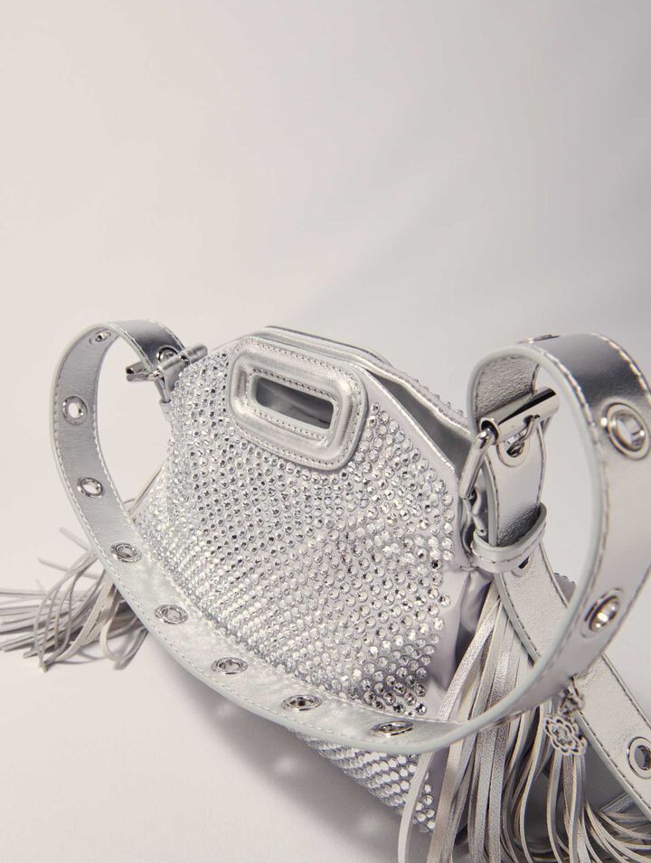 Tasche Miss M Mini Metall, Strass
