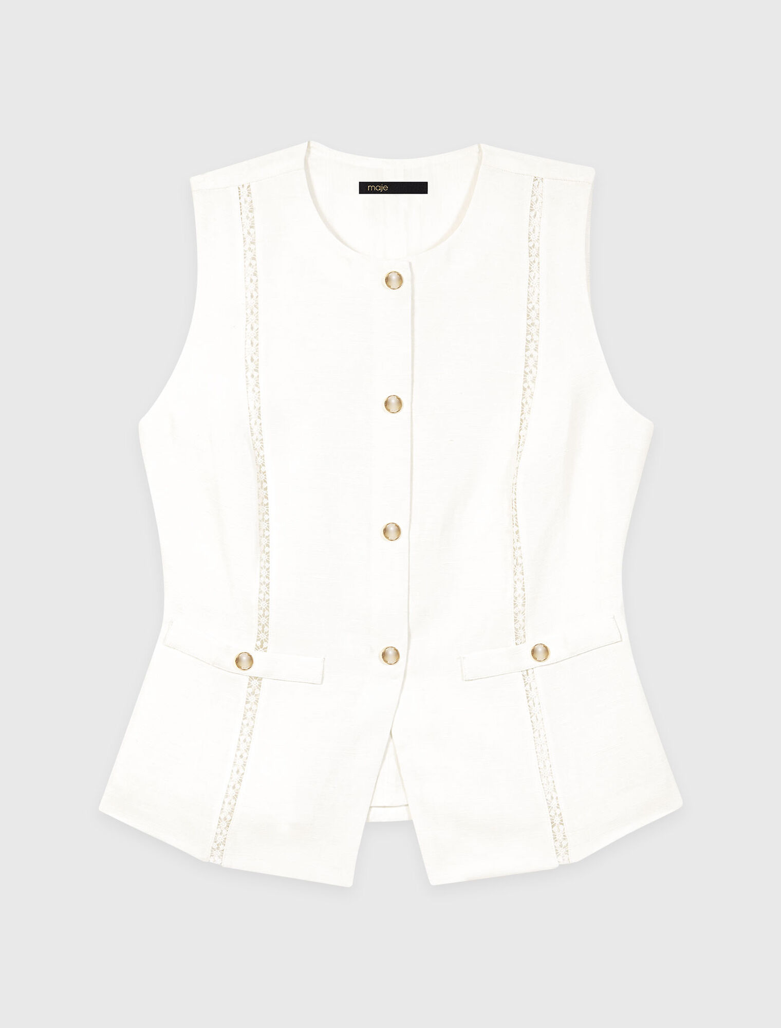 Bestickte Leinenmix-Jacke