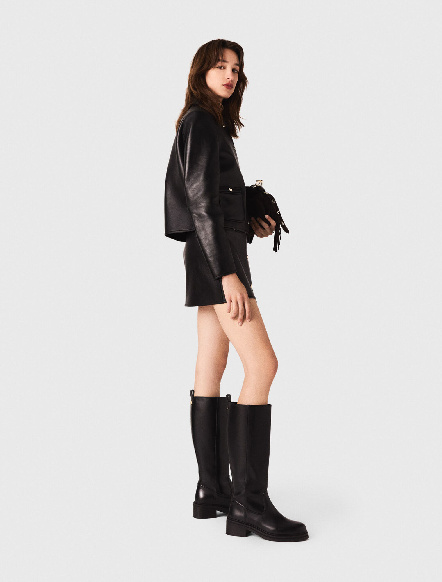 Kurze Lederjacke