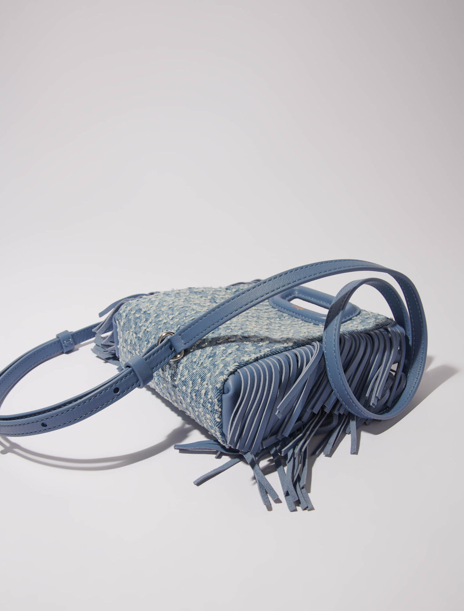 Tasche M mini aus Denim und Strass