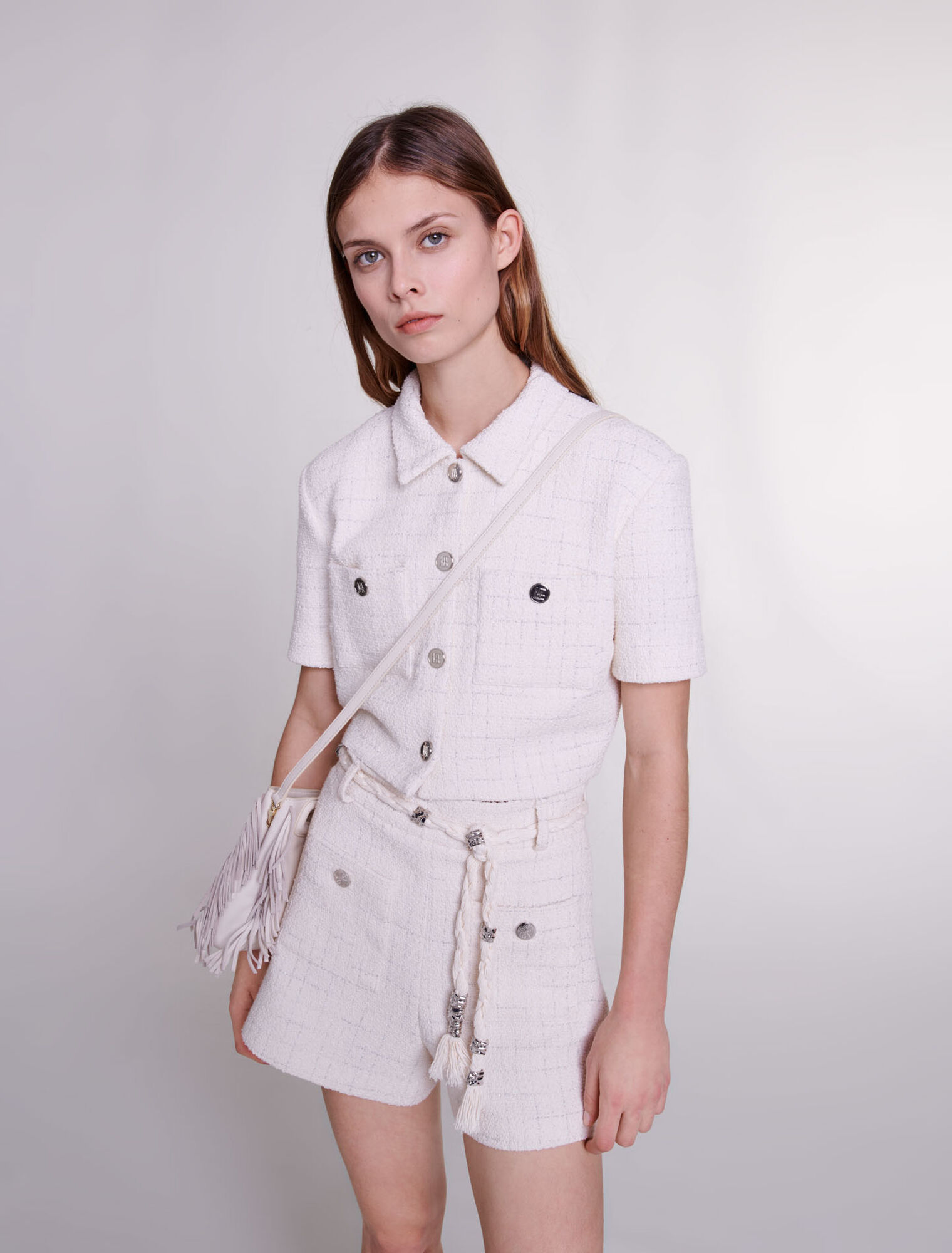 Kurzes Tweed-Top