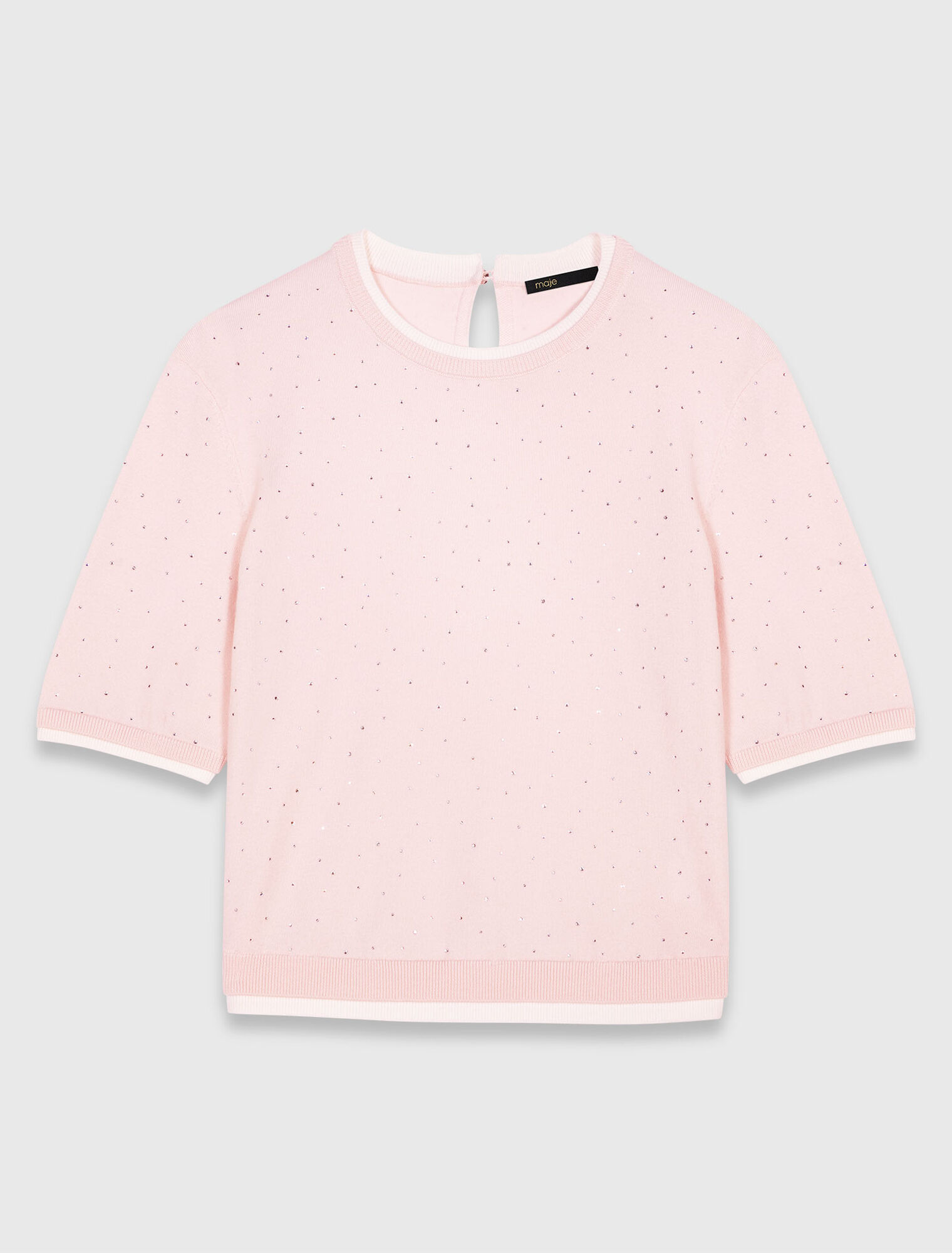 Kurzärmeliger Pullover 100% Wolle