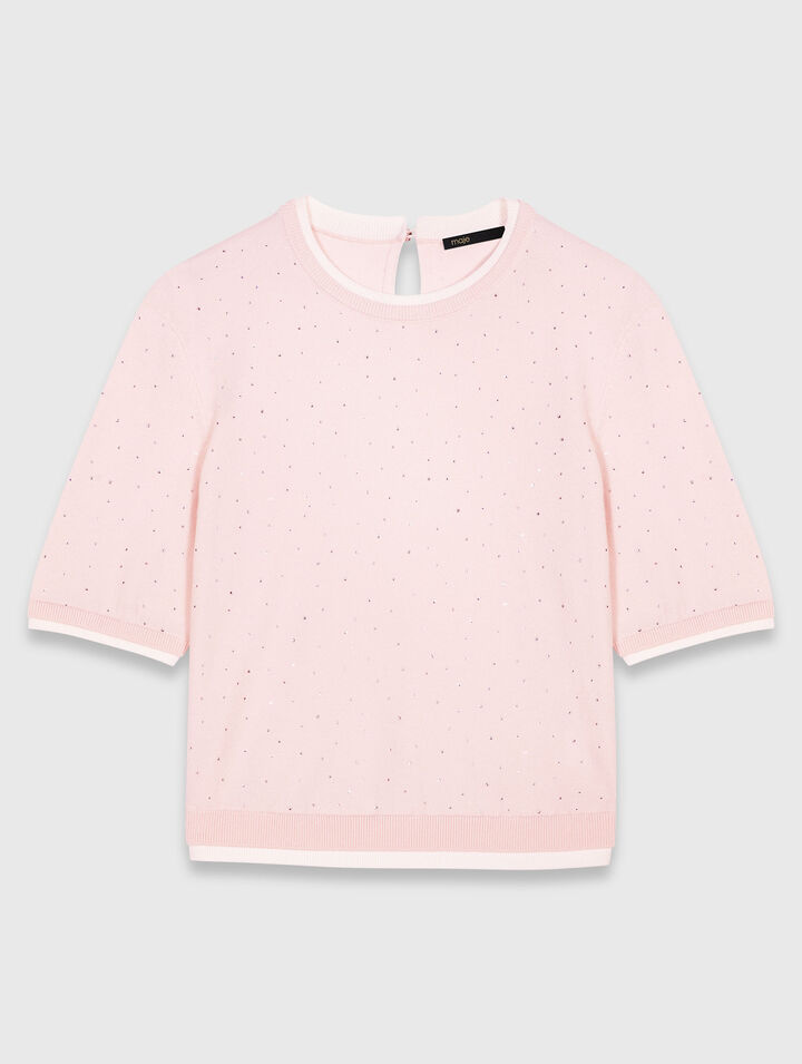 Kurzarm-Pullover aus 100% Wolle