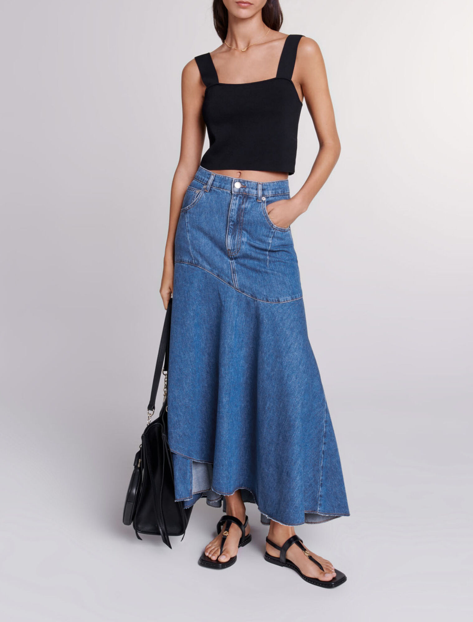 Asymmetrischer Jeansrock