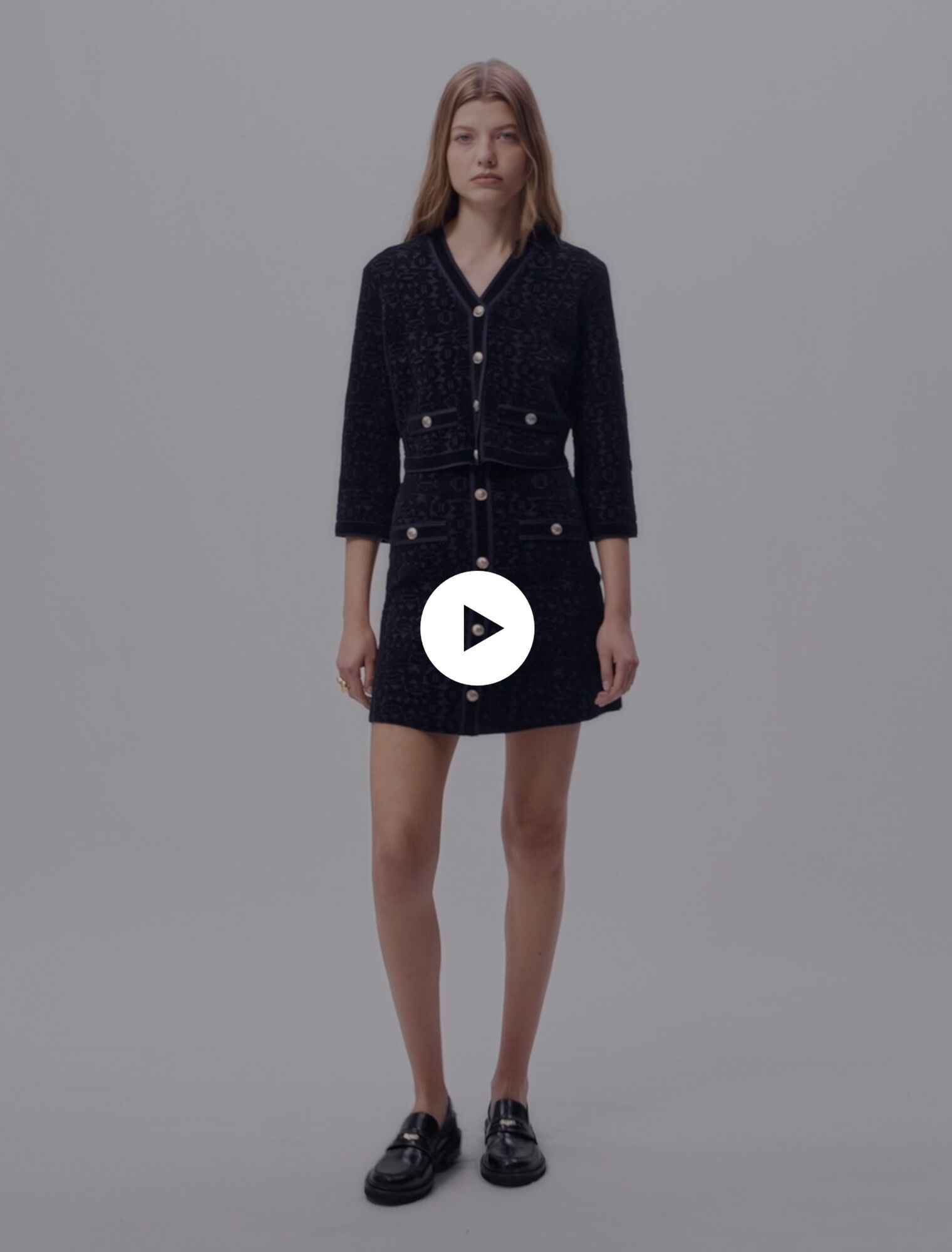 2-in-1-Kleid aus samtigem Strick
