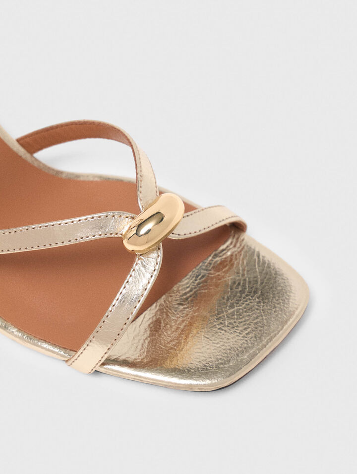 Metallische Mehrriemen-Sandalen