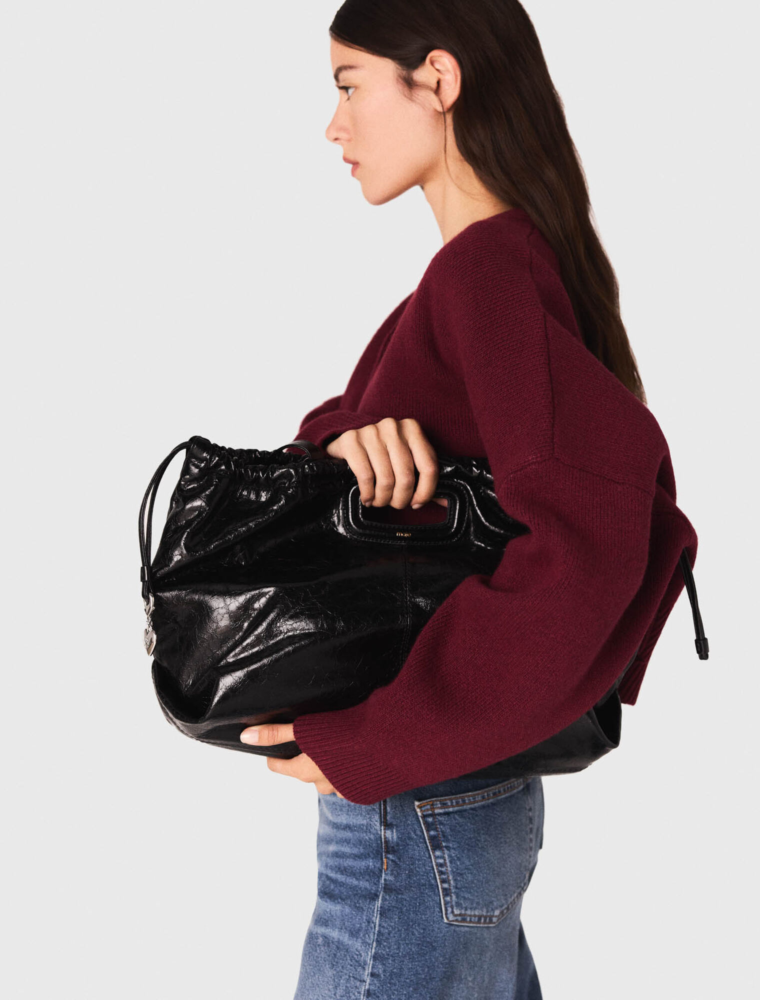Tote-Tasche M aus Craquelé-Leder