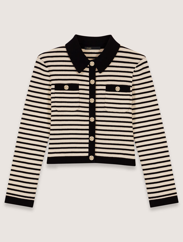 Kurzer Rippstrick-Cardigan