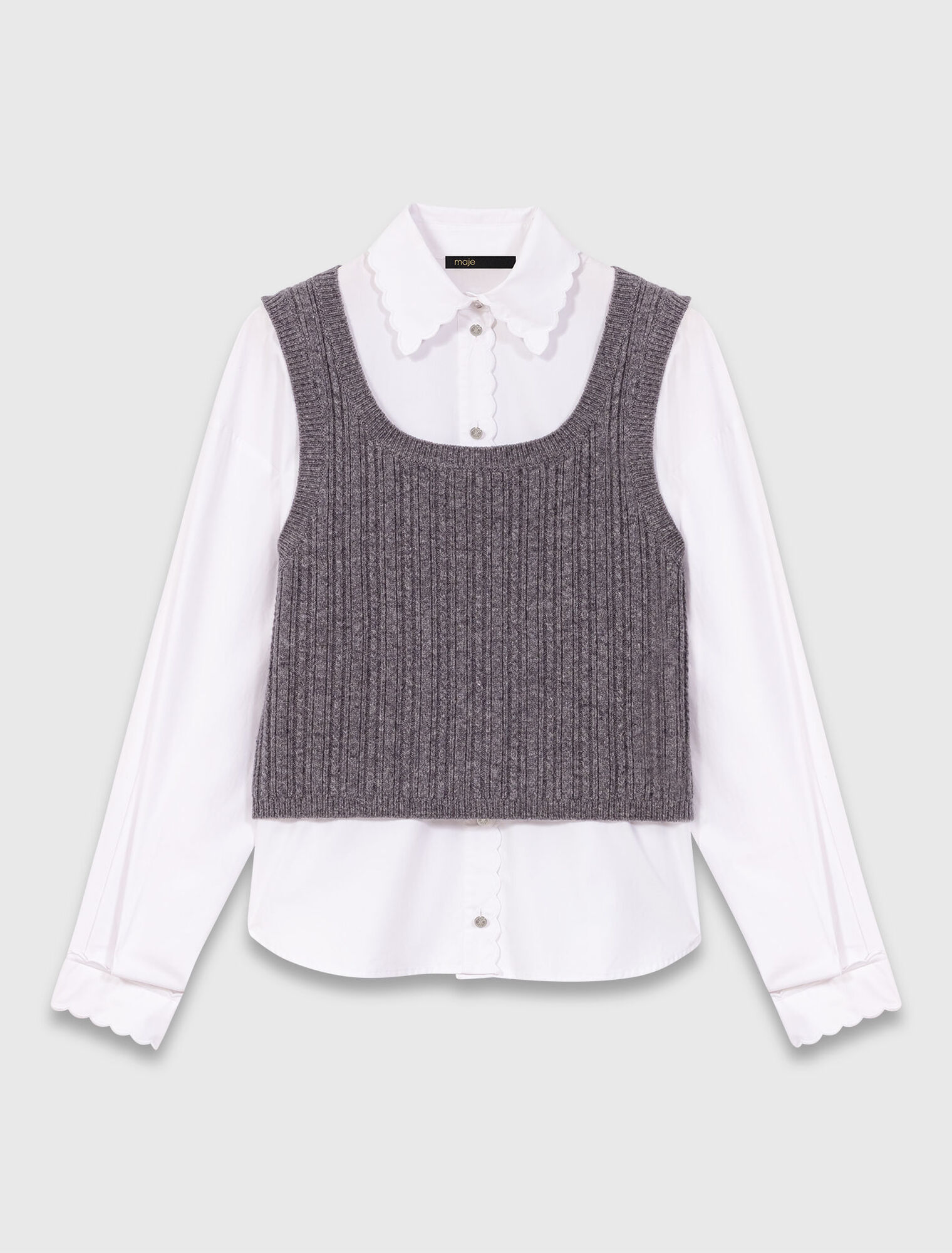 Stricktop mit abnehmbarer Bluse