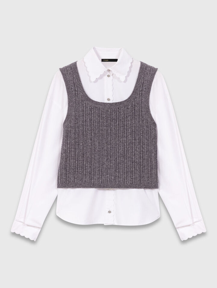 Stricktop mit abnehmbarer Bluse