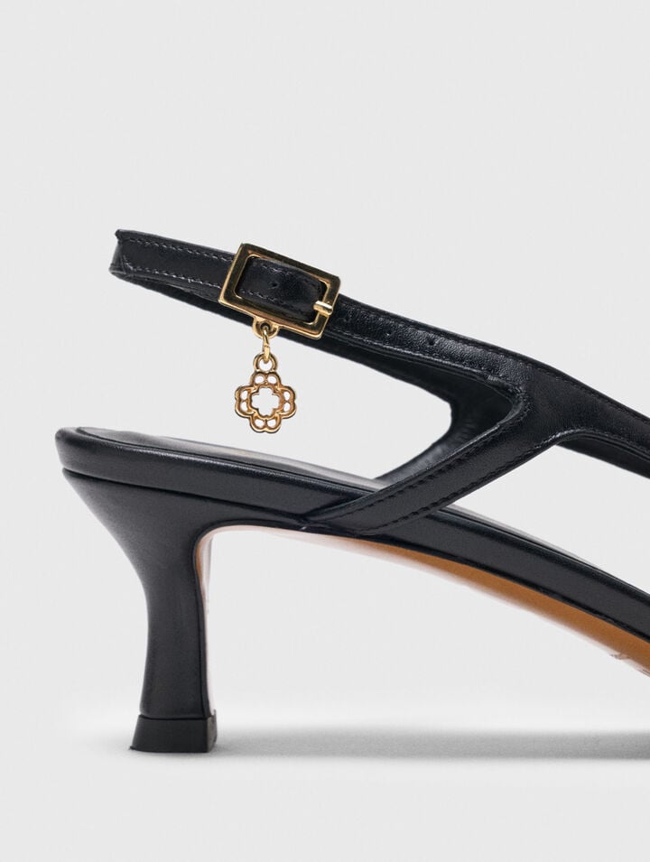 Slingback-Pumps aus Glattleder