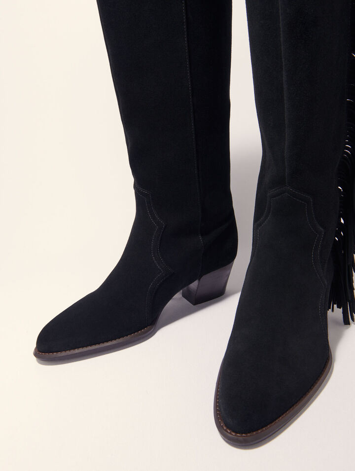 Westernstiefel aus Veloursleder