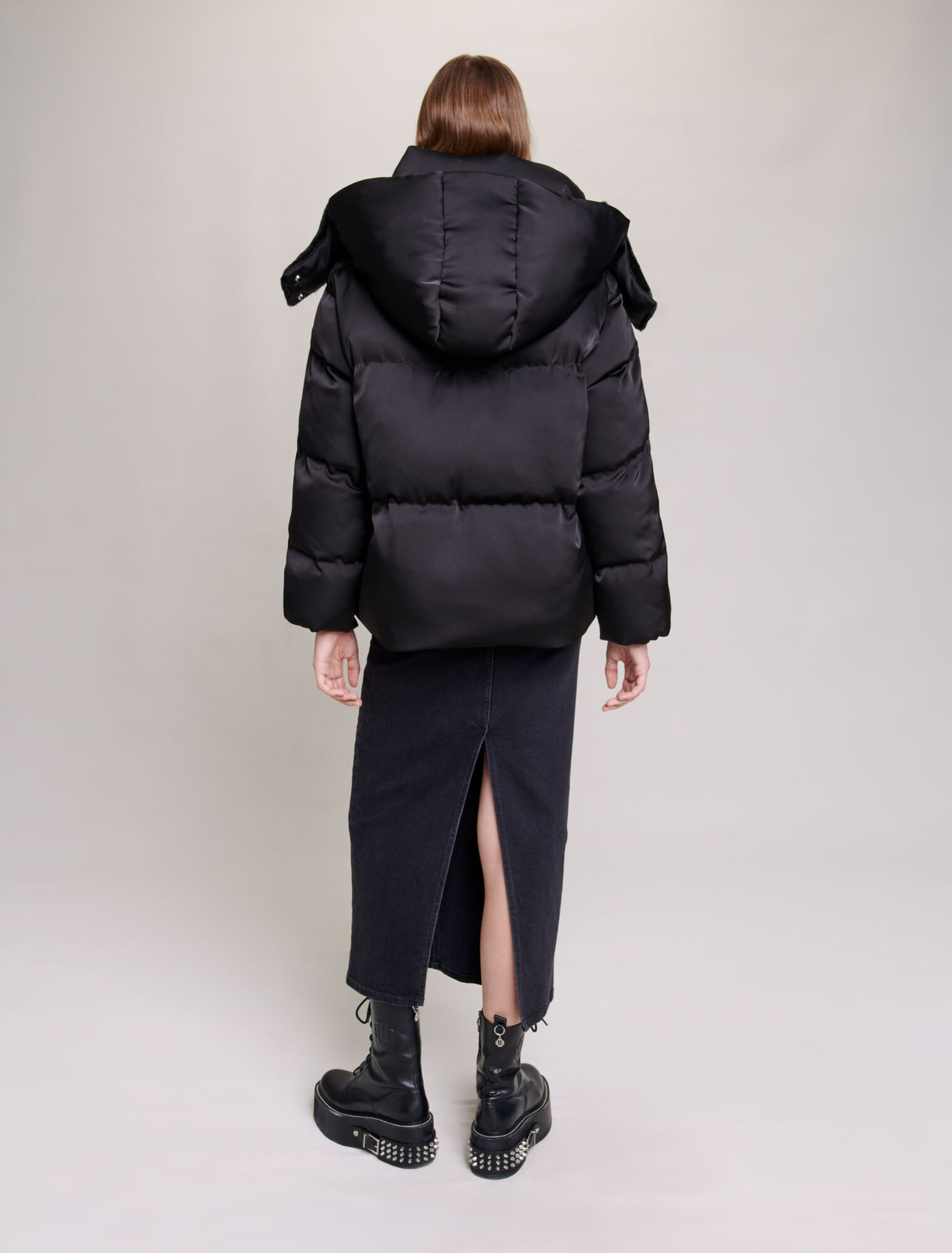 Kurzer, satinierter Stepp-Anorak