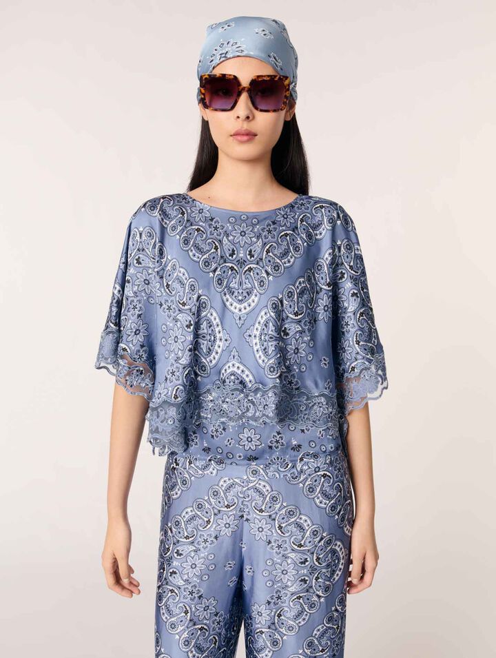 Fließendes Top mit Print