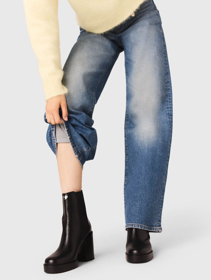 Leder-Chelsea-Boot mit Absatz