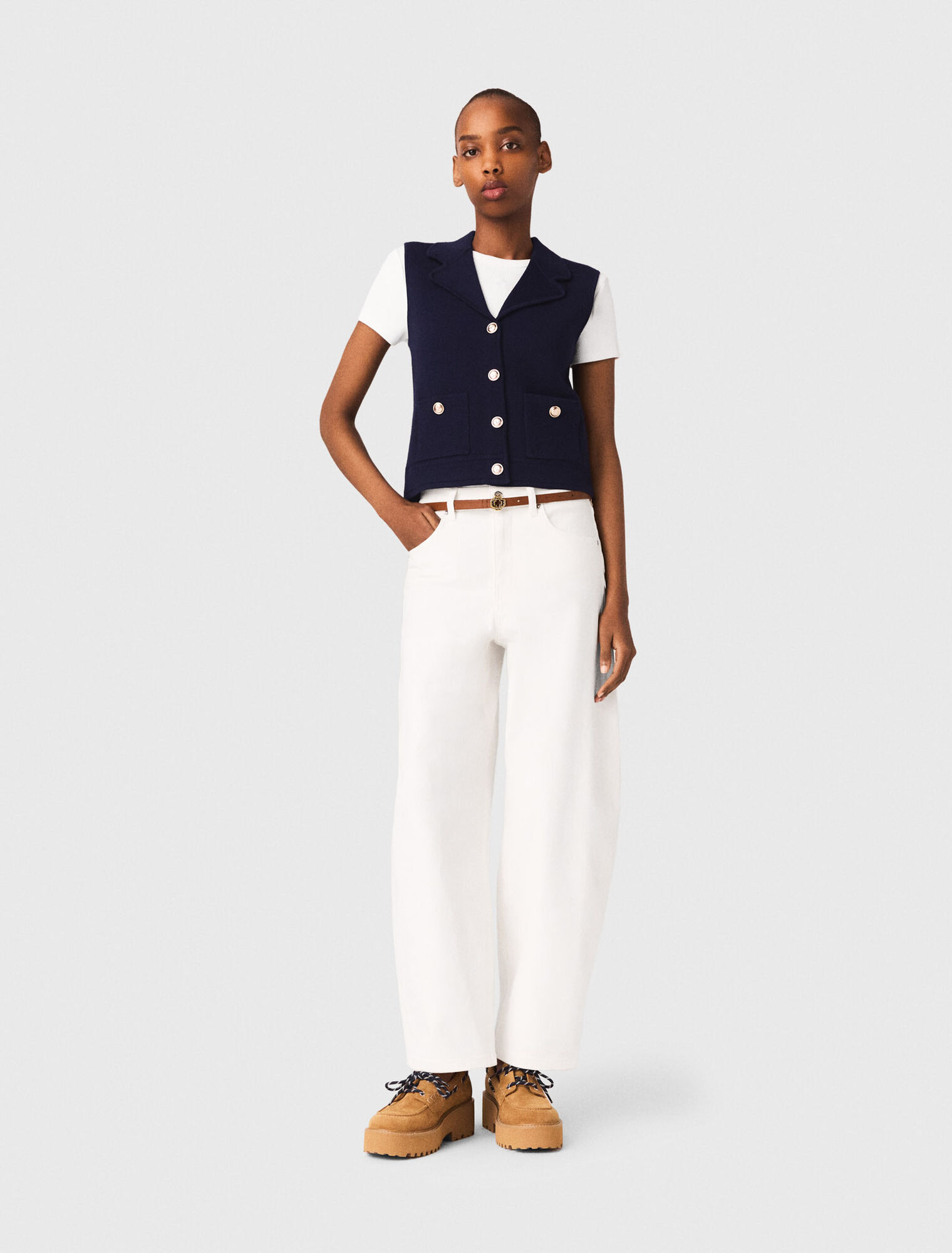 Strickjacke mit Polokragen