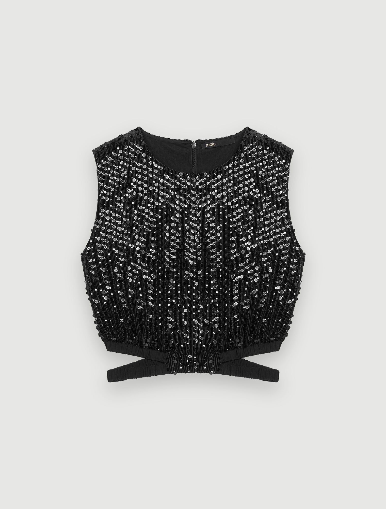 Crop Top mit Pailletten