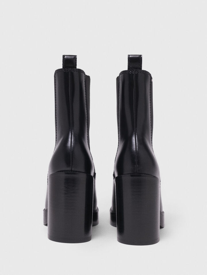 Leder-Chelsea-Boot mit Absatz