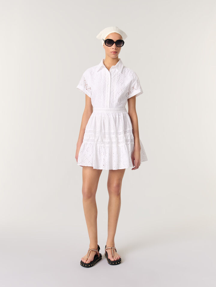 Babydoll-Kleid mit Stickerei