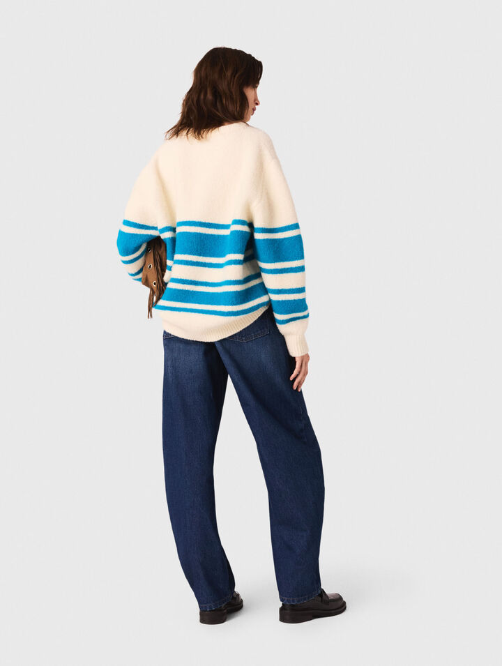 Weiter Pullover aus Wollgemisch