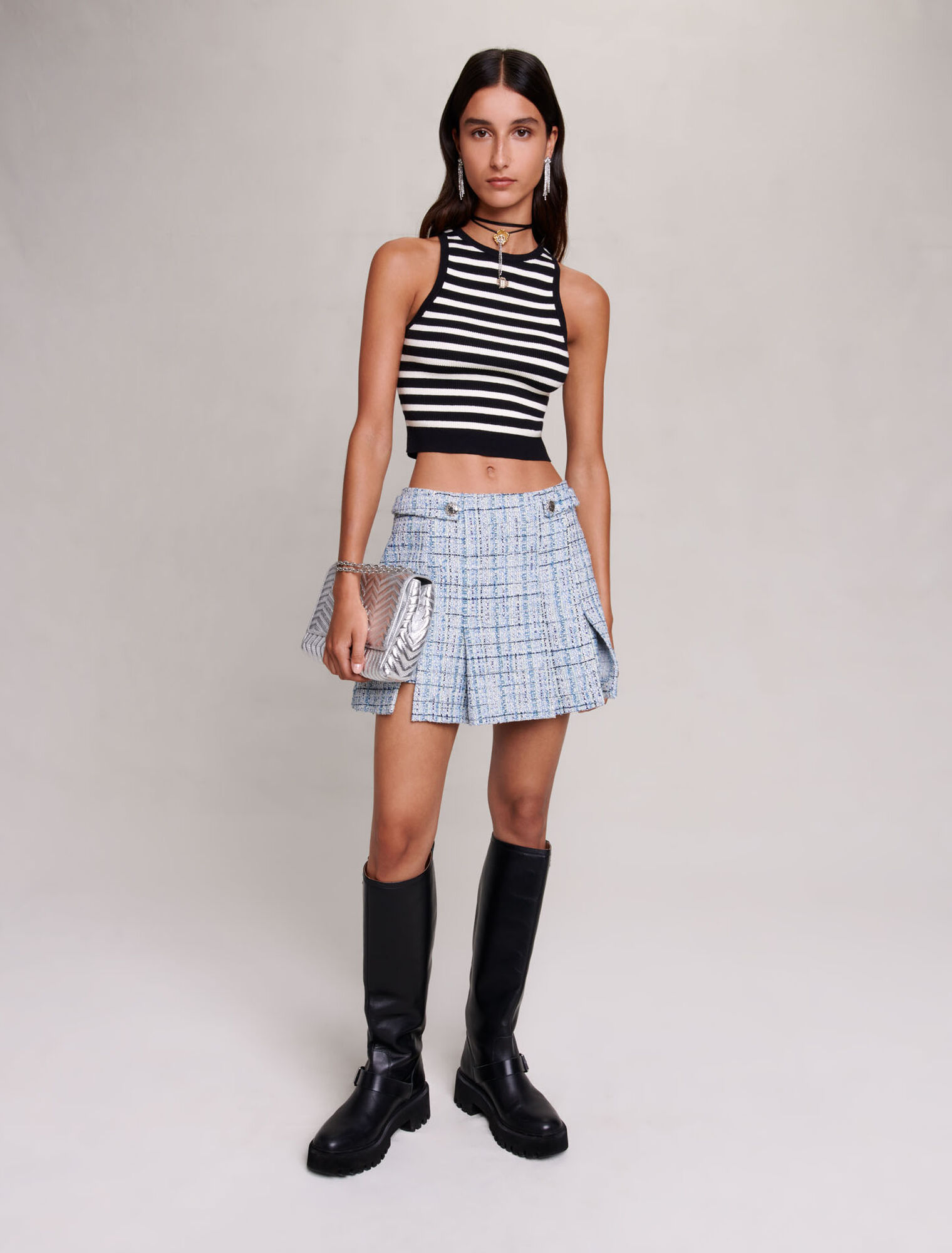 Kurzes gestreiftes Top