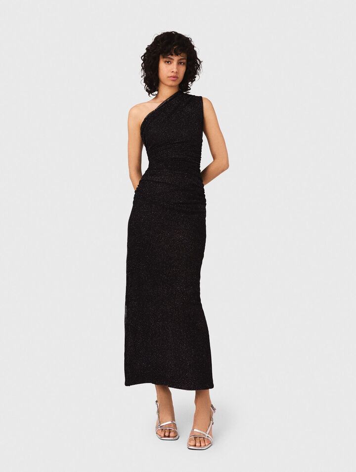 Asymmetrisches Strickkleid mit Strass