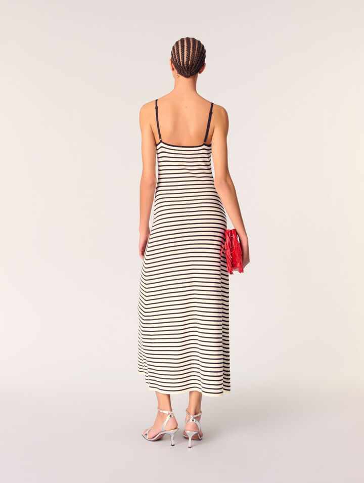 Langes Kleid aus Rippstrick
