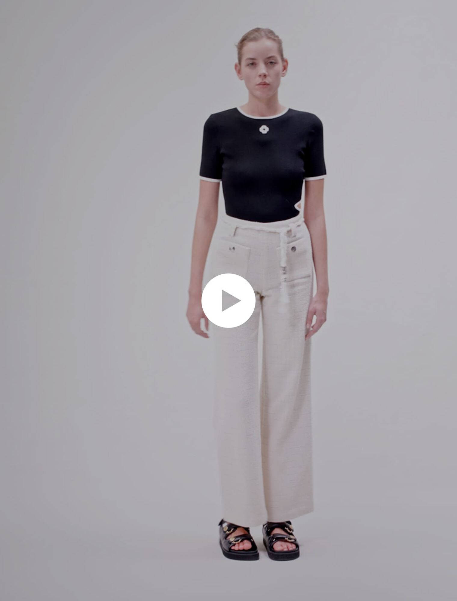 Tweed-Hose mit metallischen Fäden