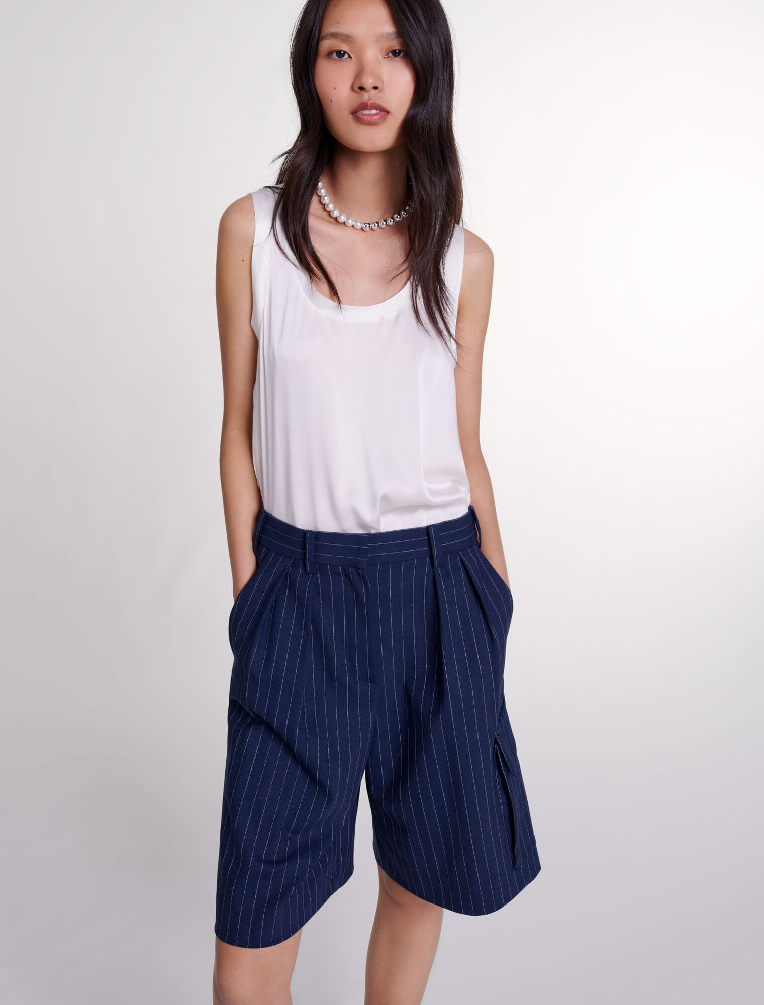 Gestreifte Bermudashorts  