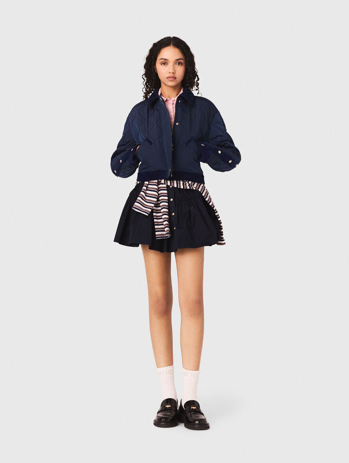 Steppjacke mit Velours-Details