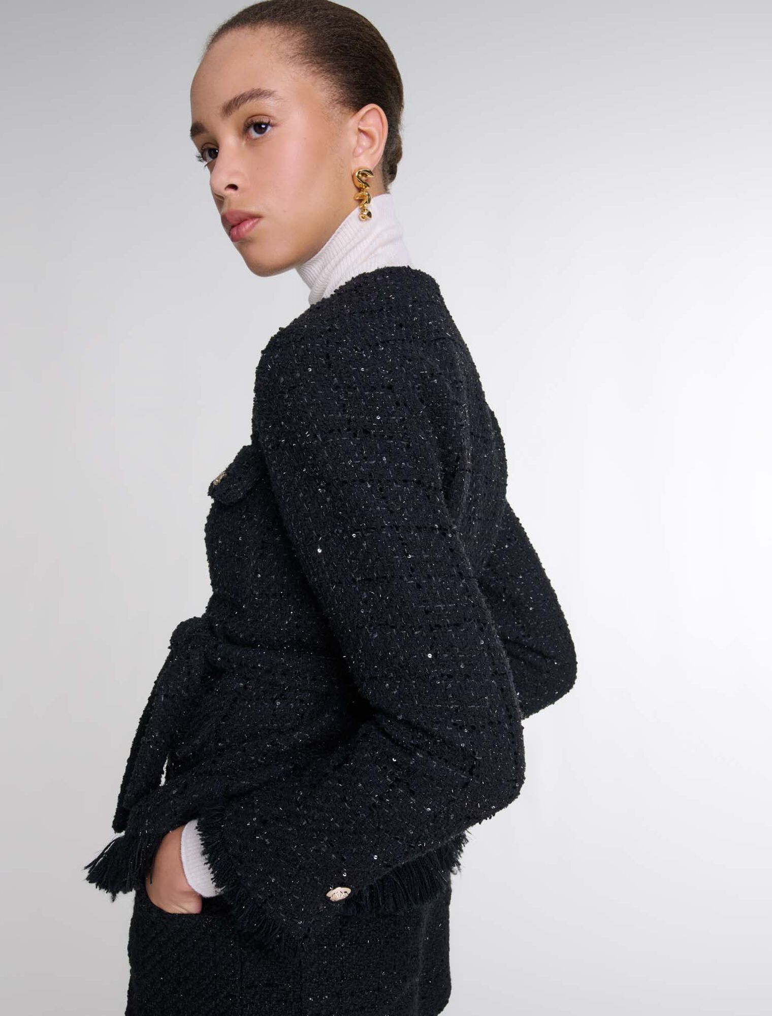 Tweedjacke mit Pailletten