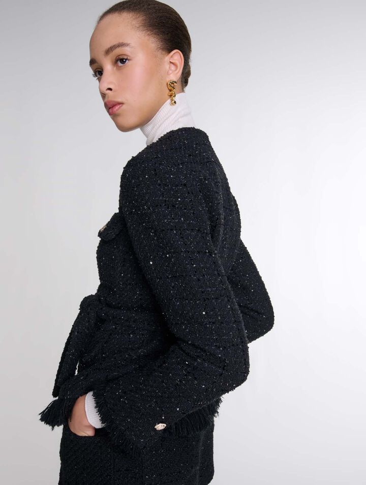 Tweedjacke mit Pailletten
